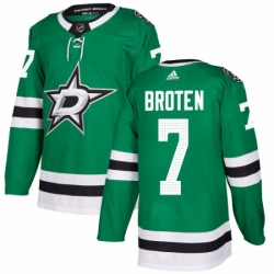 Youth Adidas Dallas Stars 7 Neal Broten Premier Green Home NHL Jersey 