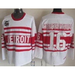 Detroit Red Wings 16# Konstantinov White 75TH CCM NHL Jerseys