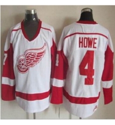 Detroit Red Wings #4 Gordie Howe White CCM Throwback Stitched NHL Jersey