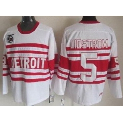 Detroit Red Wings 5# lidstromAuthentic White 75TH CCM NHL Jerseys