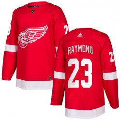 Men Detroit Red Wings 23 Lucas Raymond Red Stitched jersey