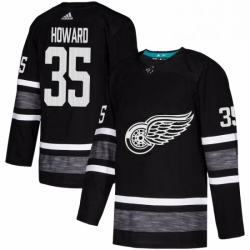 Mens Adidas Detroit Red Wings 35 Jimmy Howard Black 2019 All Star Game Parley Authentic Stitched NHL Jersey 