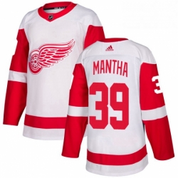 Mens Adidas Detroit Red Wings 39 Anthony Mantha Authentic White Away NHL Jersey 