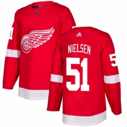 Mens Adidas Detroit Red Wings 51 Frans Nielsen Authentic Red Home NHL Jersey 