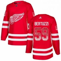 Mens Adidas Detroit Red Wings 59 Tyler Bertuzzi Authentic Red Drift Fashion NHL Jersey 