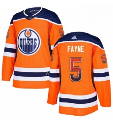 Mens Adidas Edmonton Oilers 5 Mark Fayne Authentic Orange Drift Fashion NHL Jersey 