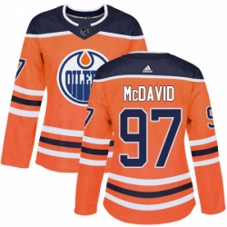 Womens Adidas Edmonton Oilers 97 Connor McDavid Authentic Orange Home NHL Jersey 