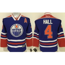 Oilers #4 Taylor Hall Stitched Light Blue Youth NHL Jersey