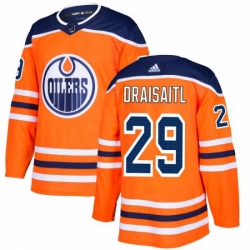 Youth Adidas Edmonton Oilers 29 Leon Draisaitl Authentic Orange Home NHL Jersey 