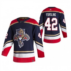 Men Florida Panthers 42 Gustav Forsling Navy Stitched Jersey