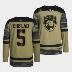 Men Florida Panthers 5 Aaron Ekblad 2022 Camo Military Appreciation Night Stitched jersey