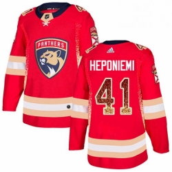 Mens Adidas Florida Panthers 41 Aleksi Heponiemi Authentic Red Drift Fashion NHL Jersey 