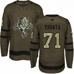 Mens Adidas Florida Panthers 71 Radim Vrbata Premier Green Salute to Service NHL Jersey 