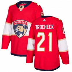 Youth Adidas Florida Panthers 21 Vincent Trocheck Premier Red Home NHL Jersey 