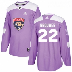 Youth Adidas Florida Panthers 22 Troy Brouwer Authentic Purple Fights Cancer Practice NHL Jersey 