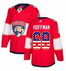 Youth Adidas Florida Panthers 68 Mike Hoffman Authentic Red USA Flag Fashion NHL Jersey 