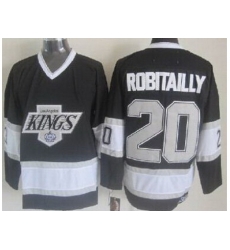 Los Angeles Kings #20 Luc Robitaille Black Silver Number CCM NHL Jerseys