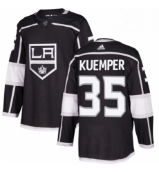 Mens Adidas Los Angeles Kings 35 Darcy Kuemper Authentic Black Home NHL Jersey 