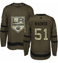 Youth Adidas Los Angeles Kings 51 Austin Wagner Authentic Green Salute to Service NHL Jersey 