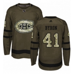 Mens Adidas Montreal Canadiens 41 Paul Byron Premier Green Salute to Service NHL Jersey 