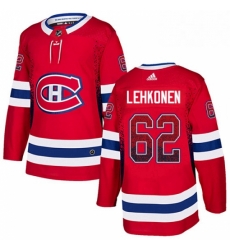 Mens Adidas Montreal Canadiens 62 Artturi Lehkonen Authentic Red Drift Fashion NHL Jersey 