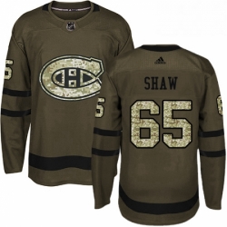 Mens Adidas Montreal Canadiens 65 Andrew Shaw Authentic Green Salute to Service NHL Jersey 