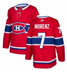 Mens Adidas Montreal Canadiens 7 Howie Morenz Authentic Red Home NHL Jersey 