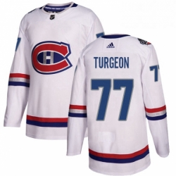 Mens Adidas Montreal Canadiens 77 Pierre Turgeon Authentic White 2017 100 Classic NHL Jersey 