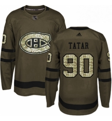 Mens Adidas Montreal Canadiens 90 Tomas Tatar Authentic Green Salute to Service NHL Jersey 