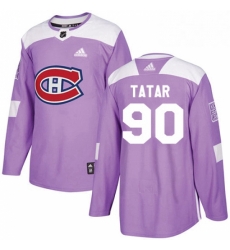 Mens Adidas Montreal Canadiens 90 Tomas Tatar Authentic Purple Fights Cancer Practice NHL Jersey 