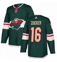 Mens Adidas Minnesota Wild 16 Jason Zucker Premier Green Home NHL Jersey 