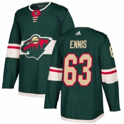Mens Adidas Minnesota Wild 63 Tyler Ennis Authentic Green Home NHL Jersey 