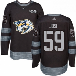 Mens Adidas Nashville Predators 59 Roman Josi Authentic Black 1917 2017 100th Anniversary NHL Jersey 