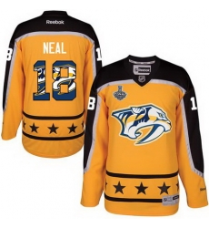 Predators #18 James Neal Yellow 2017 Stanley Cup Team Logo Fashion Stitched NHL Jersey