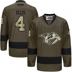 Predators #4 Ryan Ellis Green Salute to Service Stitched NHL Jersey