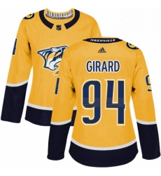 Womens Adidas Nashville Predators 94 Samuel Girard Authentic Gold Home NHL Jersey 