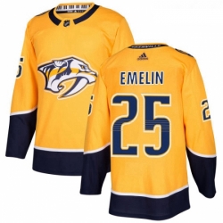 Youth Adidas Nashville Predators 25 Alexei Emelin Authentic Gold Home NHL Jersey 