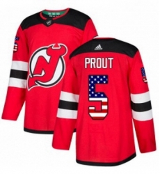 Mens Adidas New Jersey Devils 5 Dalton Prout Authentic Red USA Flag Fashion NHL Jersey 