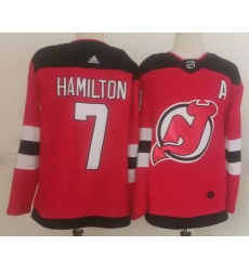 Men's New Jersey Devils #7 Dougie Hamilton Red Authentic Jersey