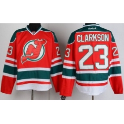 New Jersey Devils 23 David Clarkson Red Green Hockey NHL Jerseys