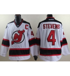 New Jersey Devils 4 STEVENS White NHL Jersey C patch