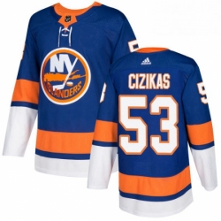 Mens Adidas New York Islanders 53 Casey Cizikas Authentic Royal Blue Home NHL Jersey 