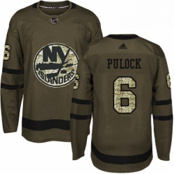 Mens Adidas New York Islanders 6 Ryan Pulock Premier Green Salute to Service NHL Jersey 