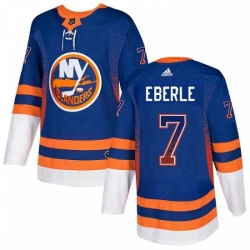 Mens Adidas New York Islanders 7 Jordan Eberle Authentic Royal Blue Drift Fashion NHL Jersey 