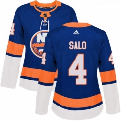 Womens Adidas New York Islanders 4 Robin Salo Premier Royal Blue Home NHL Jersey 