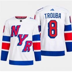 Men's New York Rangers #8 Jacob Trouba White 2024 Stadium Series Stitched Jersey