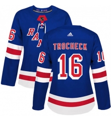 Women New York Rangers Vincent Trocheck Royal 16 Blue Home Blue Adidas Jersey