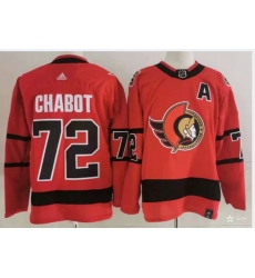 Ottawa Senators 72 Thomas Chabot Red Men Adidas 2020 21 Reverse Retro Alternate NHL Jersey