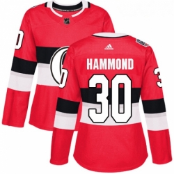 Womens Adidas Ottawa Senators 30 Andrew Hammond Authentic Red 2017 100 Classic NHL Jersey 