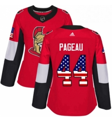 Womens Adidas Ottawa Senators 44 Jean Gabriel Pageau Authentic Red USA Flag Fashion NHL Jersey 